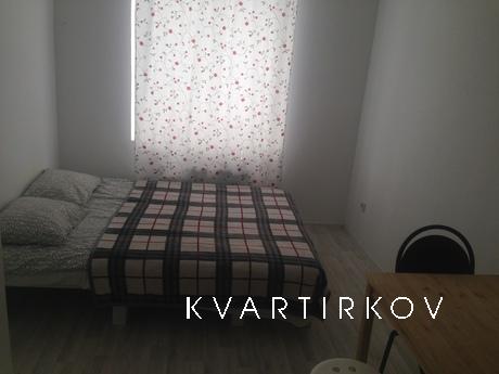 Studio with its kitchenette and bathroom in the 4-storey apa