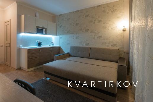 One bedroom double apartment with a balcony, with a kitchen,