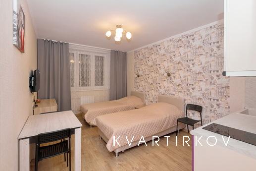 One-room double apartment with a kitchen, with two single be