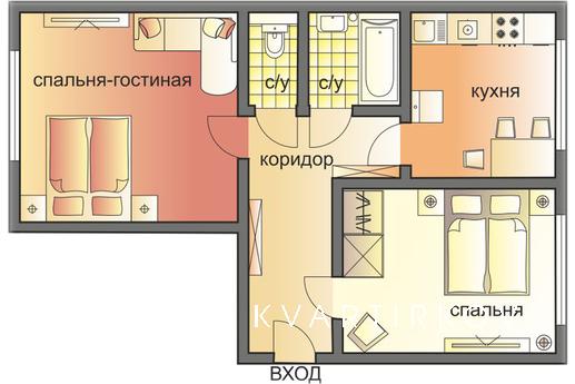 Cozy 2 bedroom apartment (025), Moscow - apartment by the day