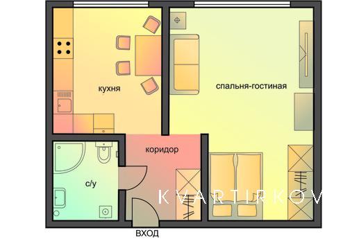 1 bedroom apartment on Smolenskaya (085), Moscow - apartment by the day